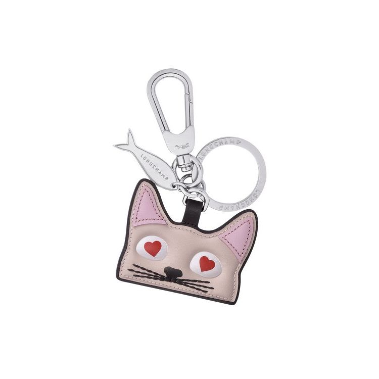 Longchamp Cat Ring Bőr Kulcstartó Rózsaszín | 574819AED