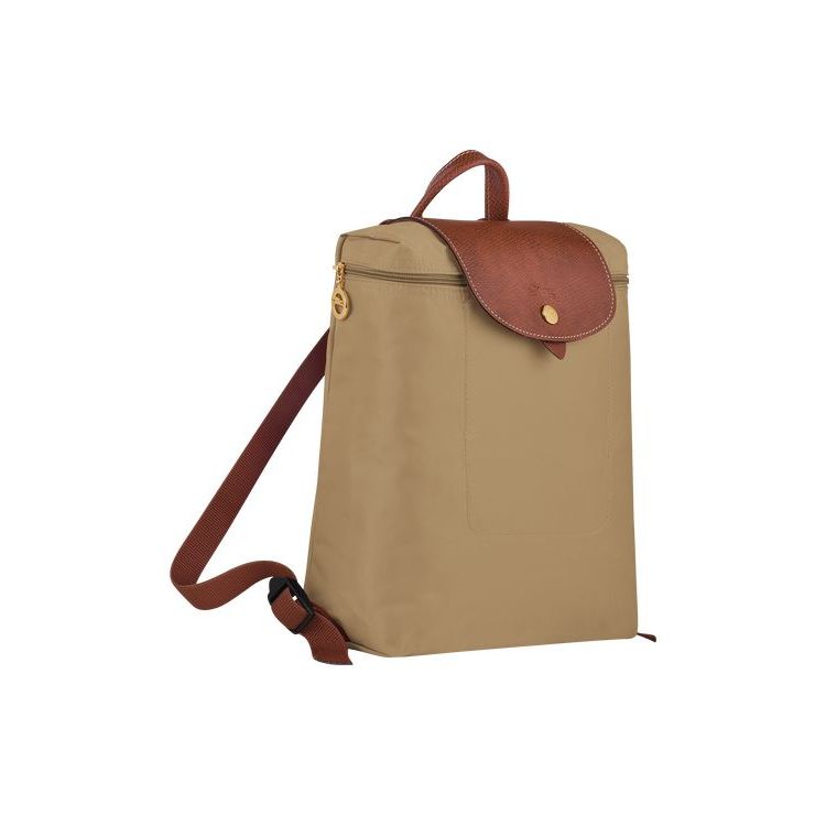 Longchamp Desert Recycled canvas Hátizsák Khaki | 368907NFC