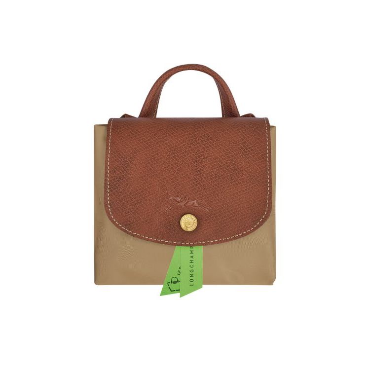 Longchamp Desert Recycled canvas Hátizsák Khaki | 368907NFC