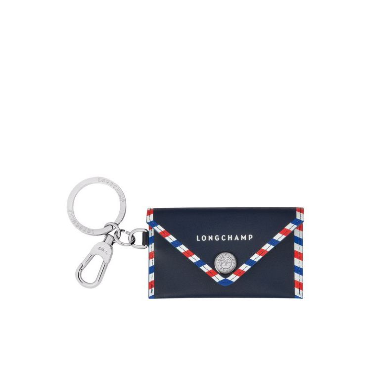 Longchamp Envelope Ring Bőr Kulcstartó Sötétkék | 897653HYB