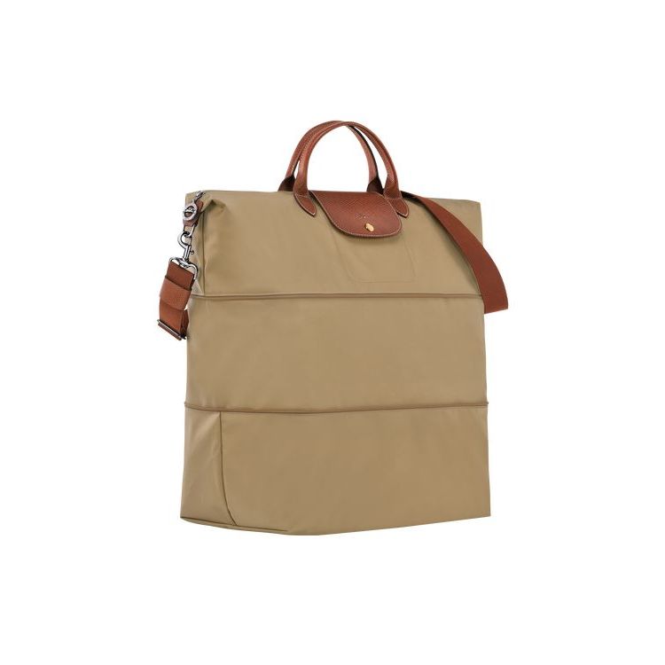 Longchamp Expandable Desert Recycled canvas Utazótáskák Khaki | 351489CLJ