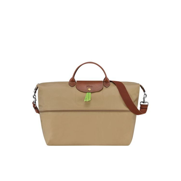 Longchamp Expandable Desert Recycled canvas Utazótáskák Khaki | 351489CLJ