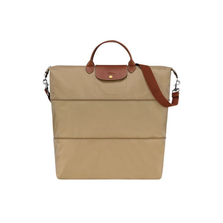 Longchamp Expandable Desert Recycled canvas Utazótáskák Khaki | 934651RIC