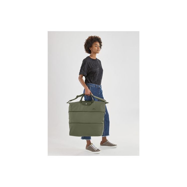 Longchamp Expandable Forest Recycled canvas Utazótáskák Zöld | 602759VAN