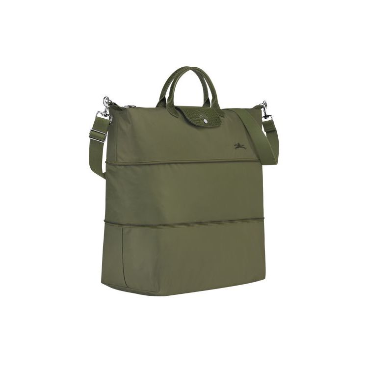 Longchamp Expandable Forest Recycled canvas Utazótáskák Zöld | 602759VAN