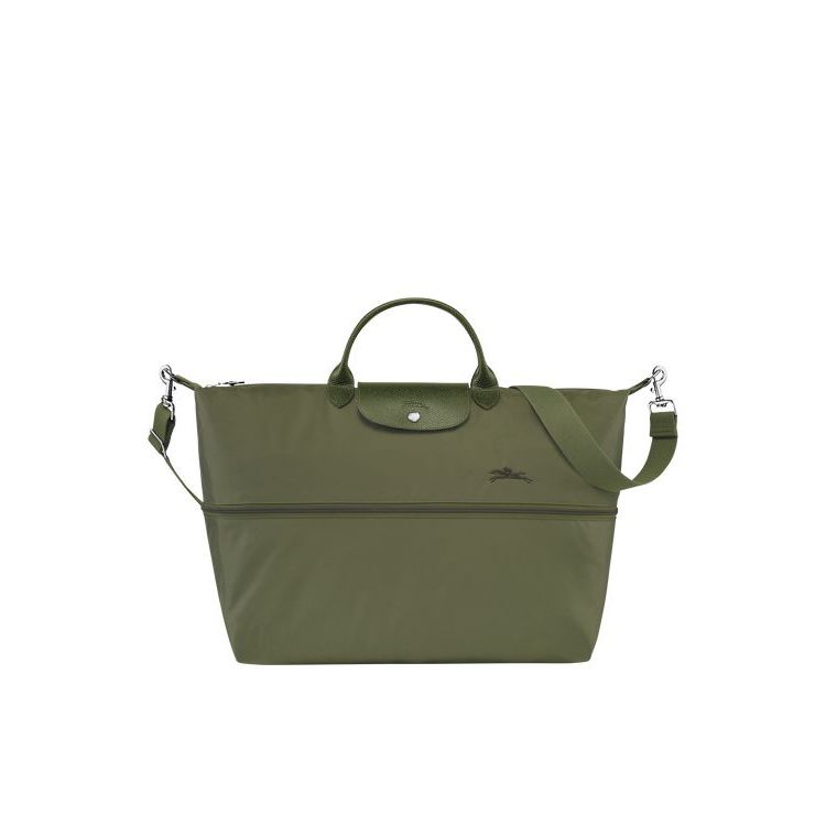 Longchamp Expandable Forest Recycled canvas Utazótáskák Zöld | 602759VAN