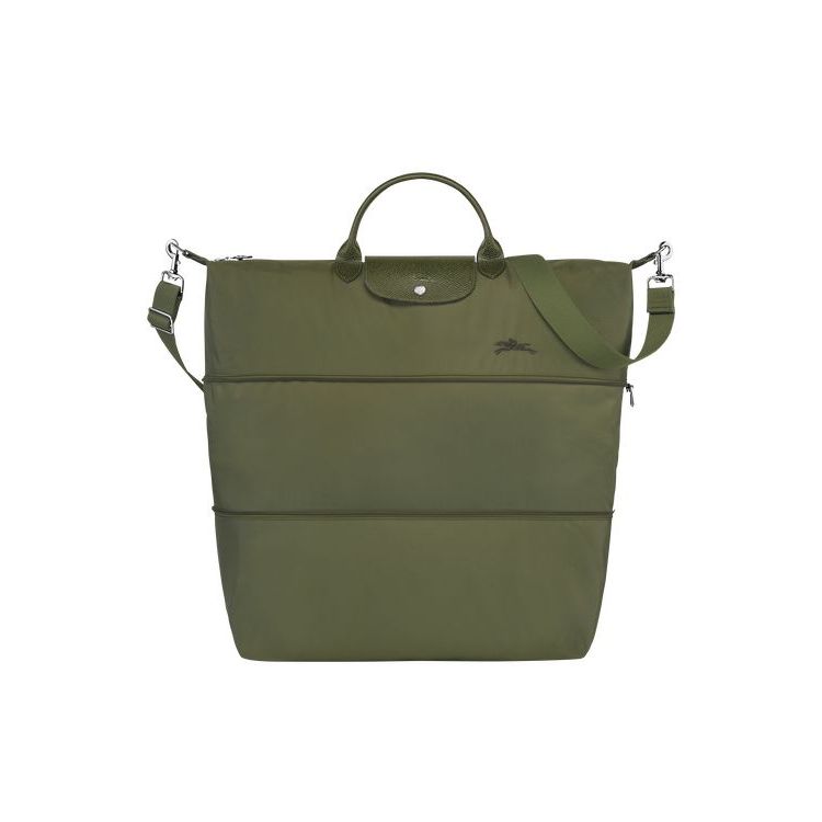 Longchamp Expandable Forest Recycled canvas Utazótáskák Zöld | 602759VAN