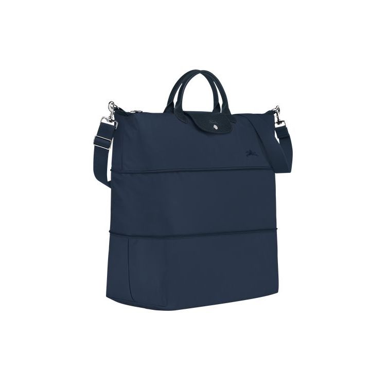 Longchamp Expandable Recycled canvas Utazótáskák Sötétkék | 107562NXL