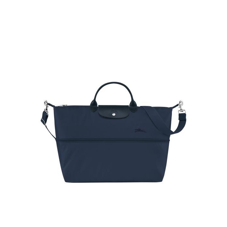 Longchamp Expandable Recycled canvas Utazótáskák Sötétkék | 107562NXL