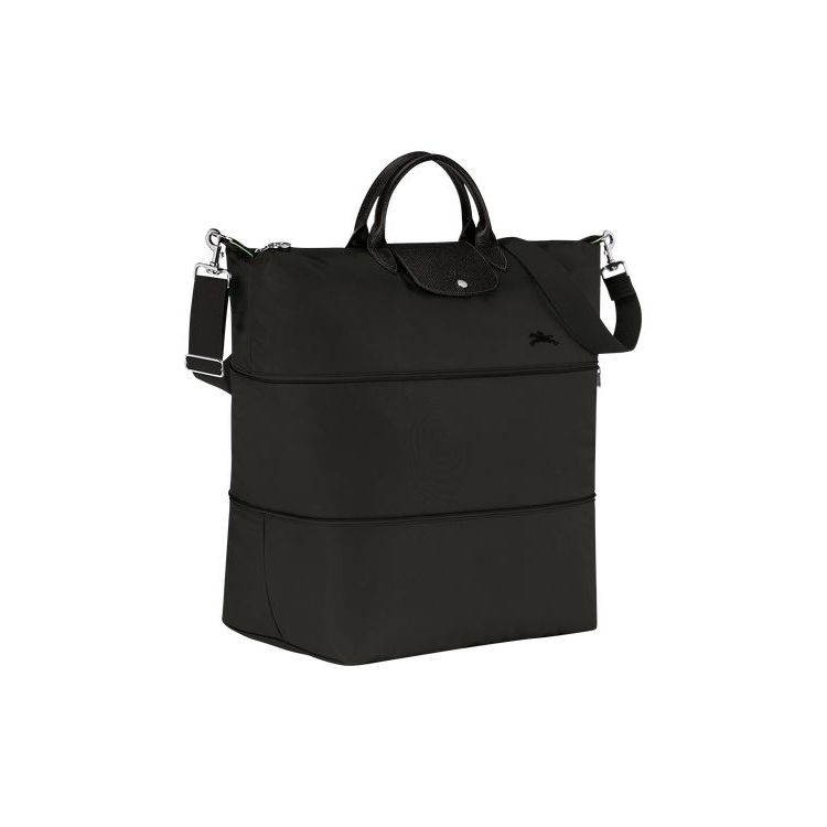 Longchamp Expandable Recycled canvas Utazótáskák Fekete | 264081ZMF