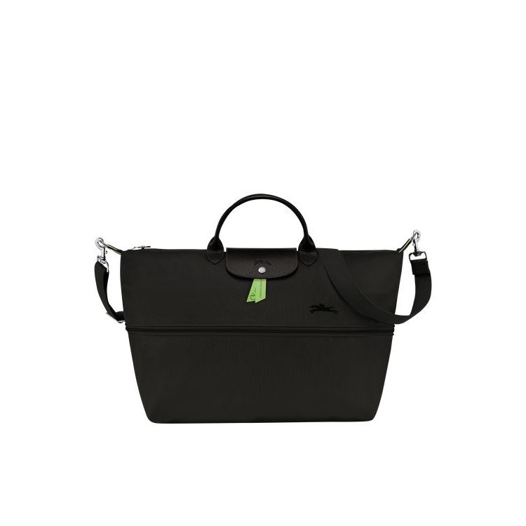 Longchamp Expandable Recycled canvas Utazótáskák Fekete | 264081ZMF