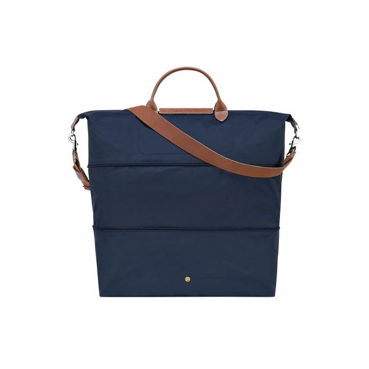 Longchamp Expandable Recycled canvas Utazótáskák Sötétkék | 741602TDR