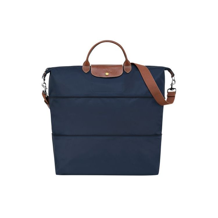 Longchamp Expandable Recycled canvas Utazótáskák Sötétkék | 741602TDR