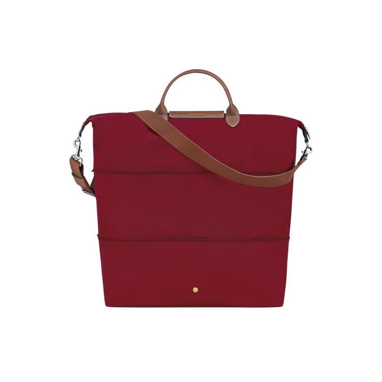 Longchamp Expandable Recycled canvas Utazótáskák Piros | 790246ASC