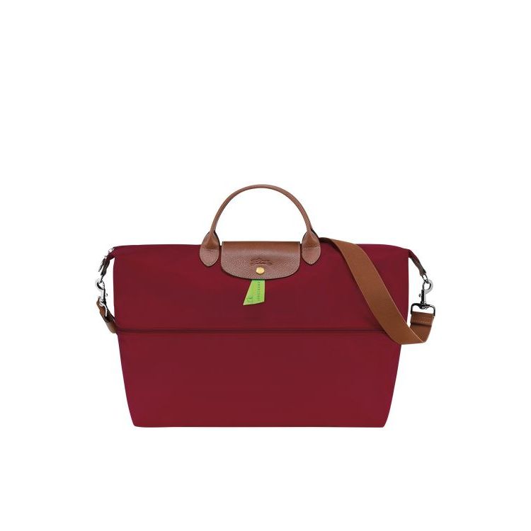 Longchamp Expandable Recycled canvas Utazótáskák Piros | 790246ASC