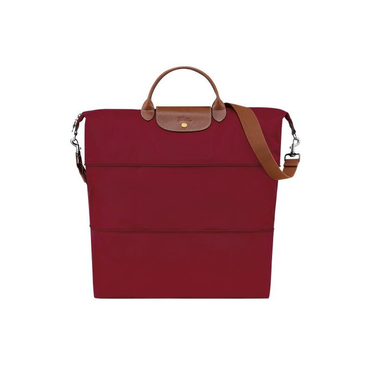 Longchamp Expandable Recycled canvas Utazótáskák Piros | 790246ASC