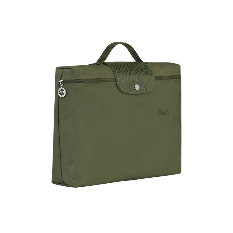 Longchamp Folder Forest Recycled canvas Aktatáska Zöld | 652870KMU