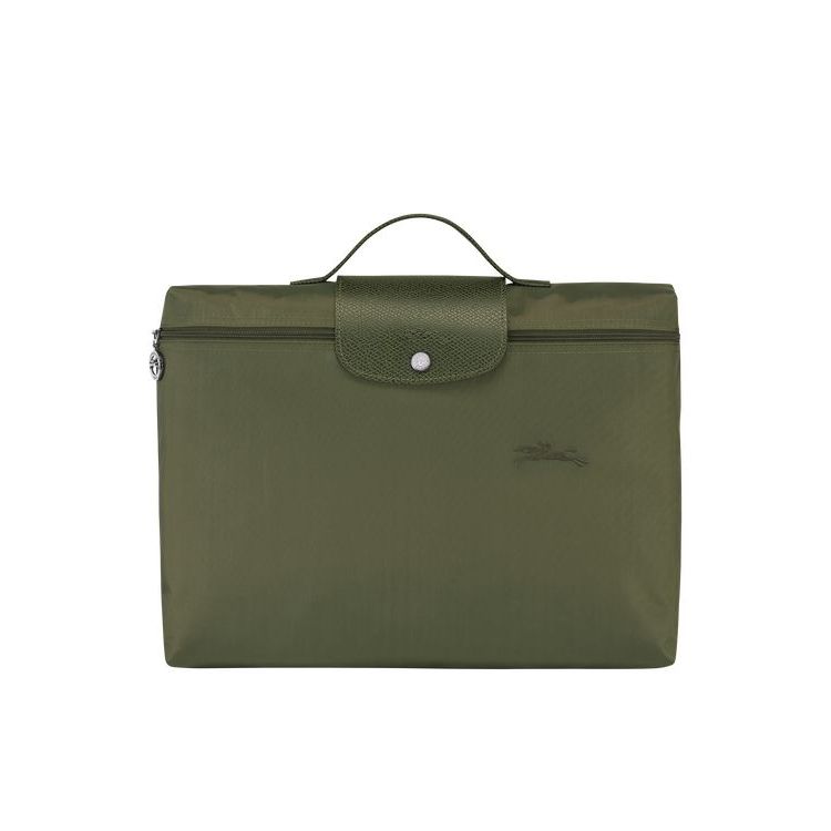 Longchamp Folder Forest Recycled canvas Aktatáska Zöld | 652870KMU