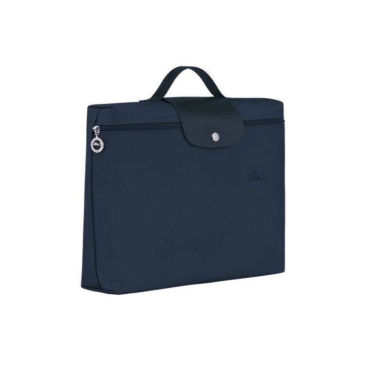 Longchamp Folder Recycled canvas Aktatáska Sötétkék | 049827MTB