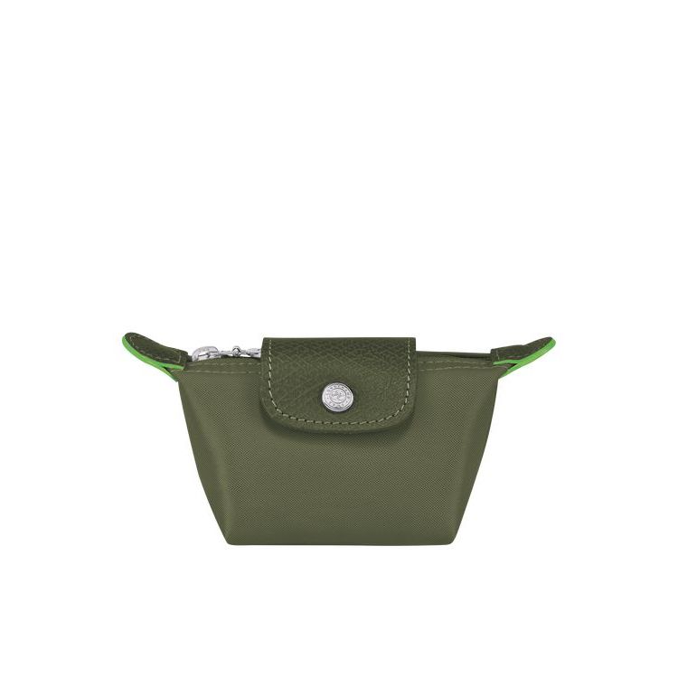 Longchamp Forest Recycled canvas Kártyatartó Zöld | 412736OXH