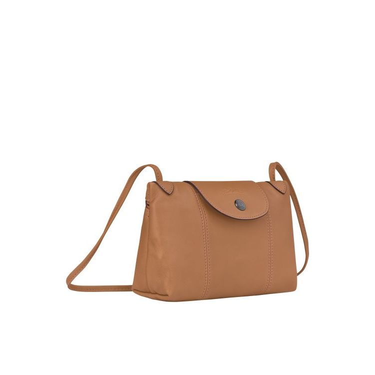 Longchamp Hazelnut Bőr Crossbody Táska Bézs | 386251EGD