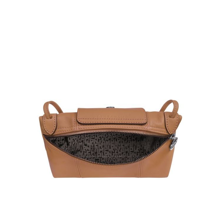 Longchamp Hazelnut Bőr Crossbody Táska Bézs | 386251EGD