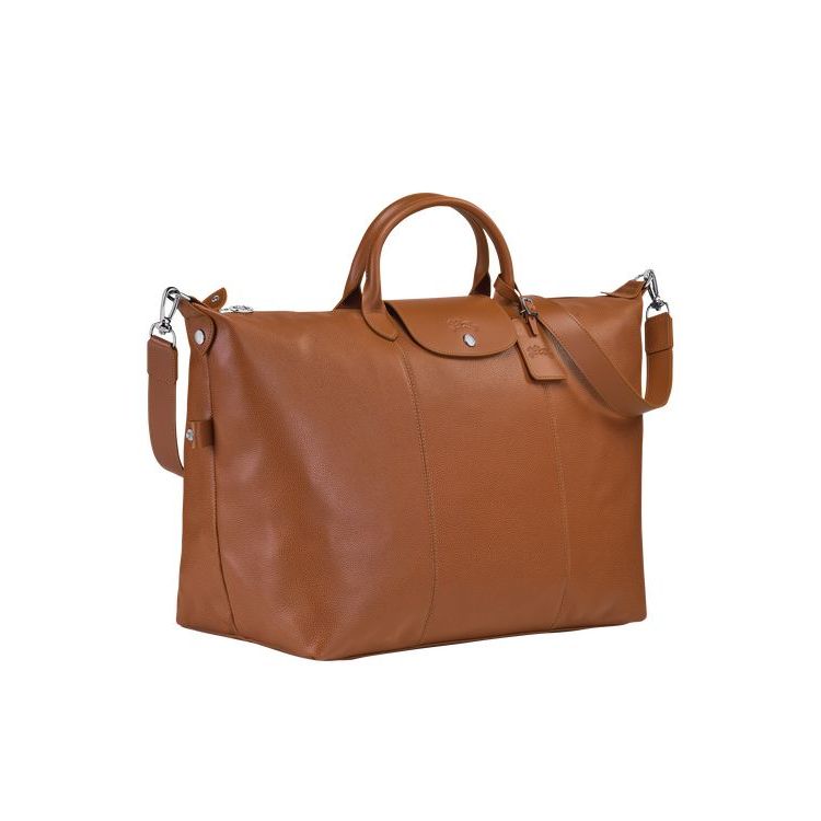 Longchamp L Caramel Bőr Utazótáskák Barna | 076493ISQ