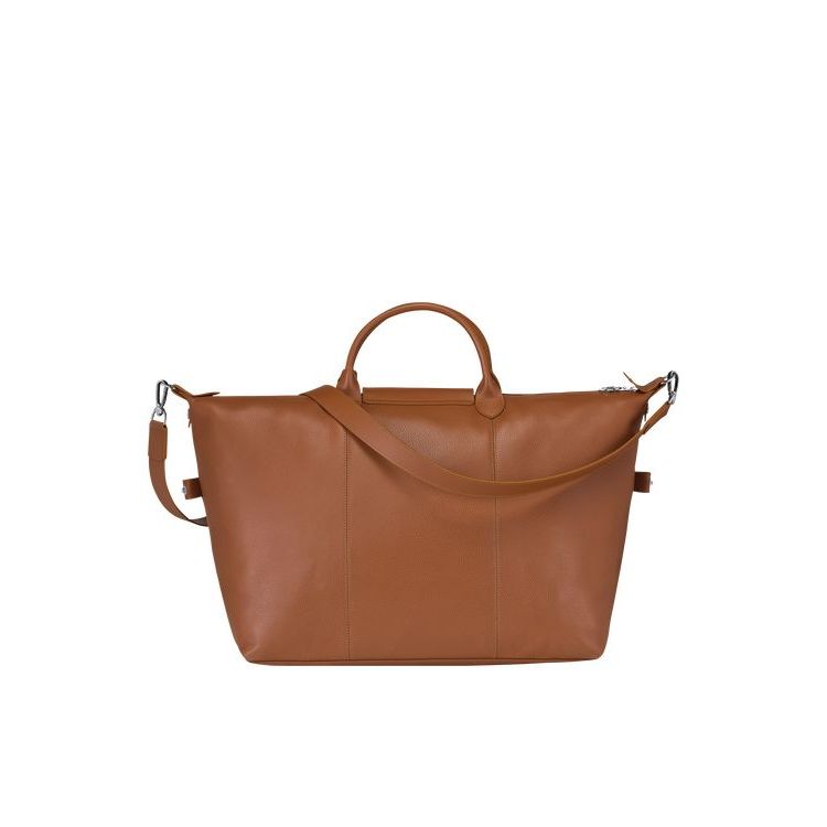 Longchamp L Caramel Bőr Utazótáskák Barna | 076493ISQ