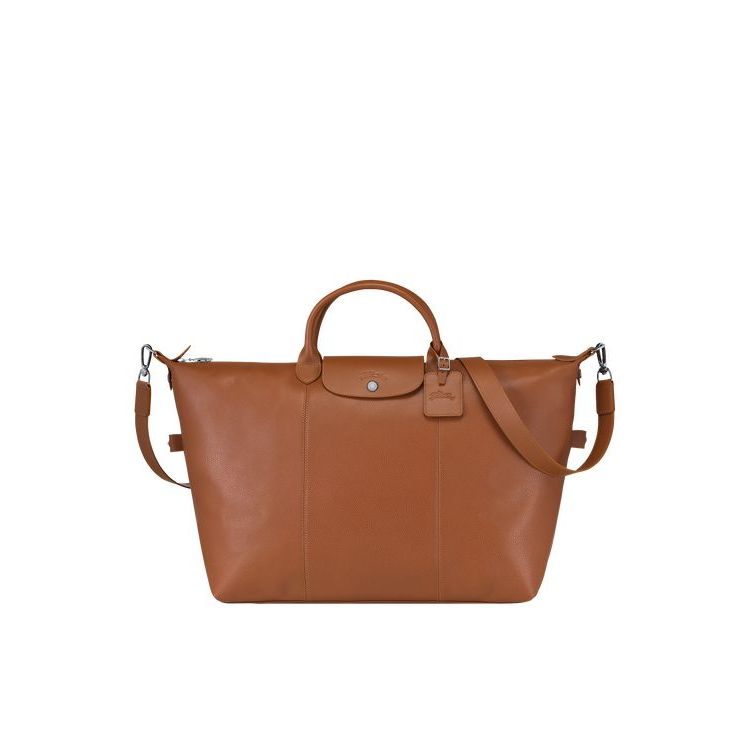 Longchamp L Caramel Bőr Utazótáskák Barna | 076493ISQ