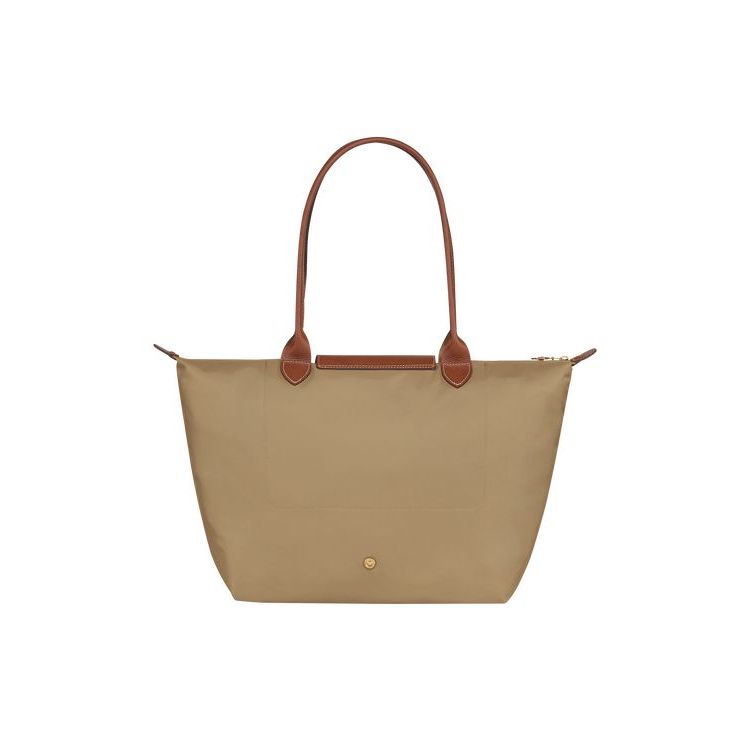 Longchamp L Desert Recycled canvas Válltáskák Khaki | 850269UPI