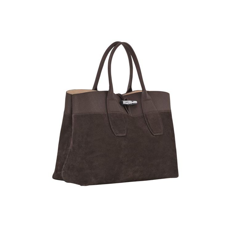 Longchamp L Ebony Bőr Kézitáska Kávé | 701398HEO