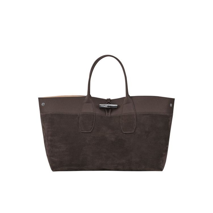 Longchamp L Ebony Bőr Kézitáska Kávé | 701398HEO