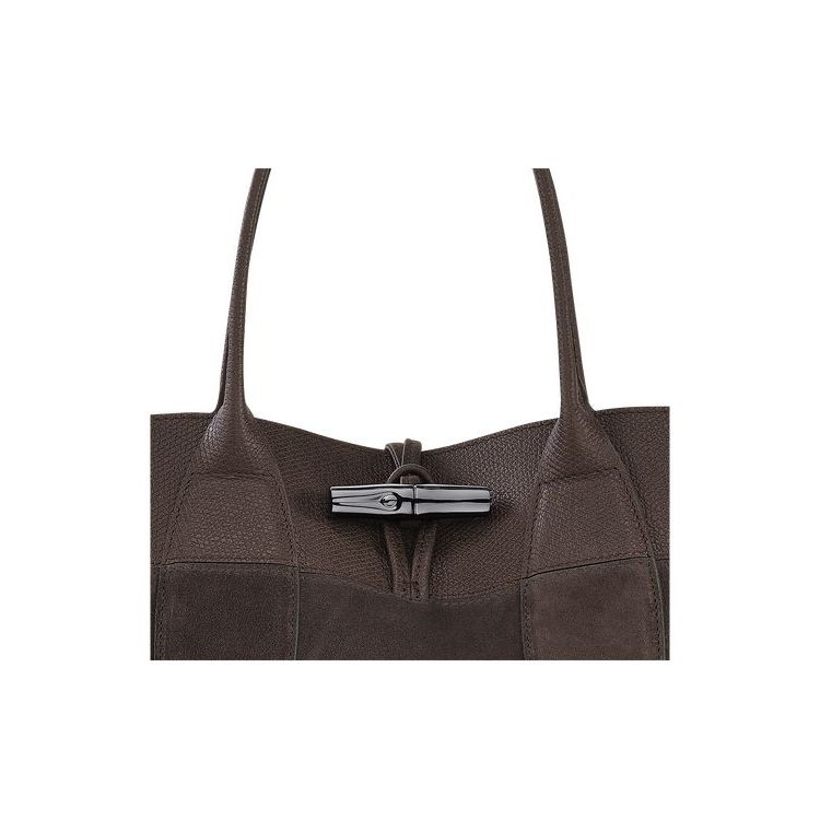 Longchamp L Ebony Bőr Kézitáska Kávé | 701398HEO