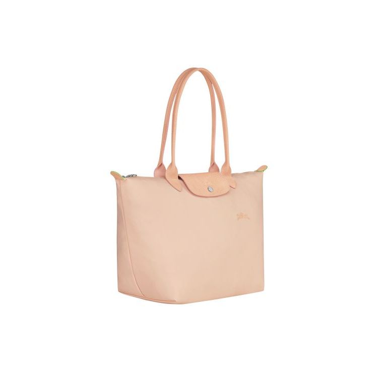 Longchamp L Flowers Recycled canvas Válltáskák Világos Rózsaszín | 934805EBK