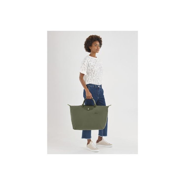 Longchamp L Forest Recycled canvas Utazótáskák Zöld | 470623QKF