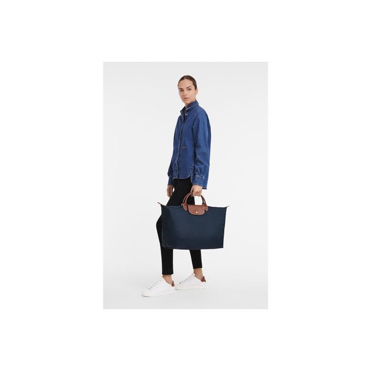 Longchamp L Recycled canvas Utazótáskák Sötétkék | 384965XHS