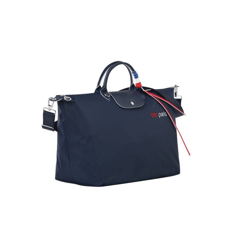 Longchamp L Recycled canvas Utazótáskák Sötétkék | 865129VAM