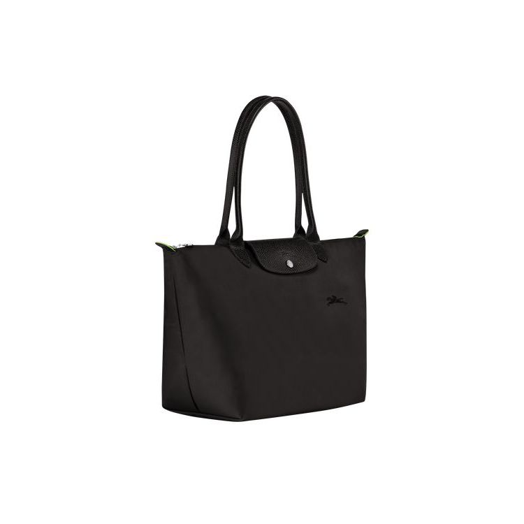 Longchamp L Recycled canvas Válltáskák Fekete | 196284ZOV