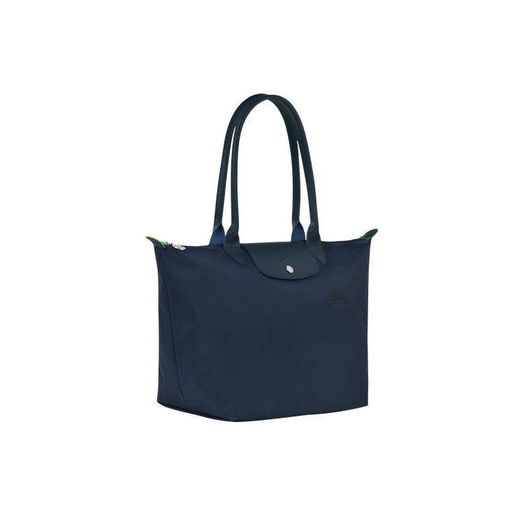 Longchamp L Recycled canvas Válltáskák Sötétkék | 291530VJM