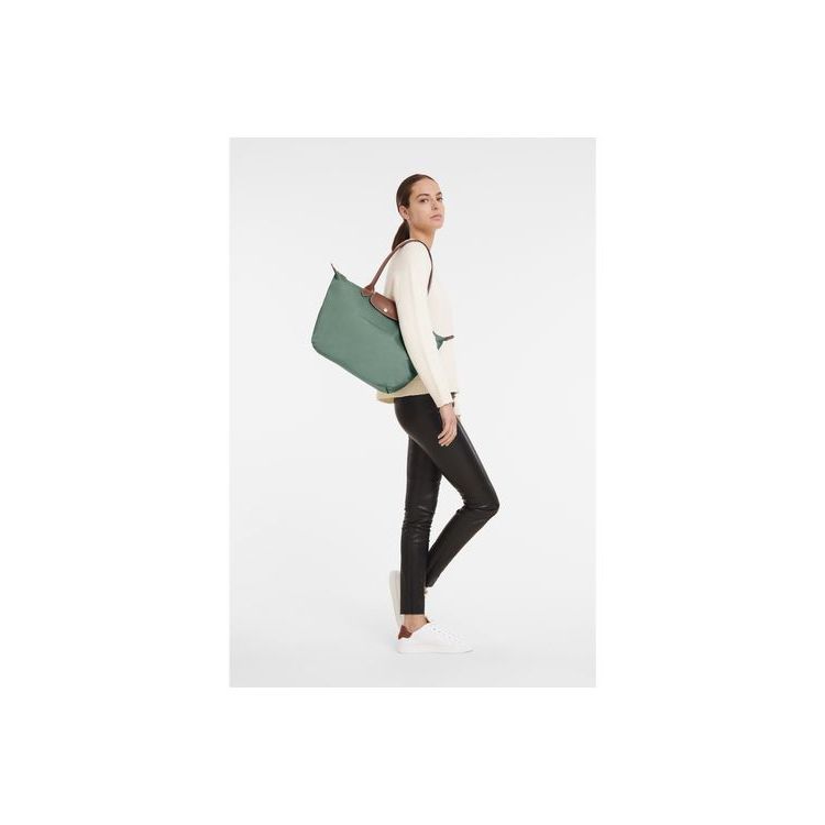 Longchamp L Recycled canvas Válltáskák Szürke Zöld | 402815NUY