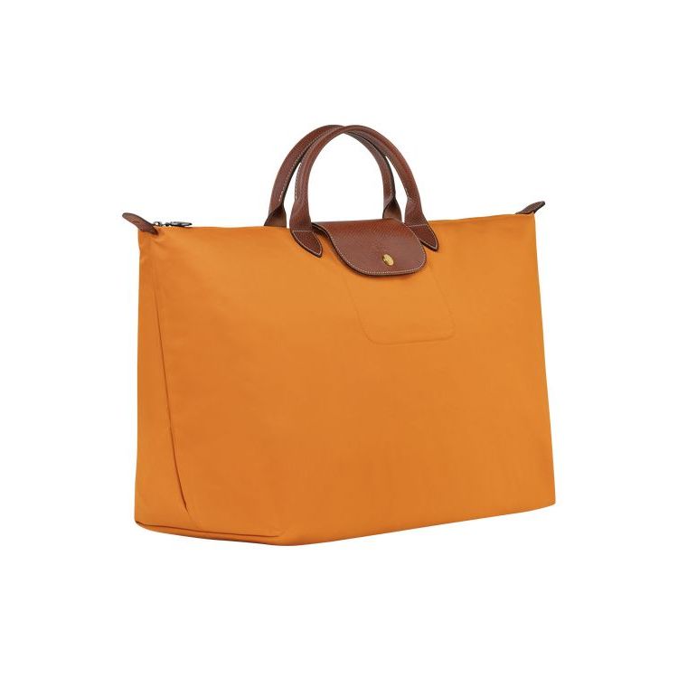 Longchamp L Saffron Recycled canvas Utazótáskák Narancssárga | 180345WOL