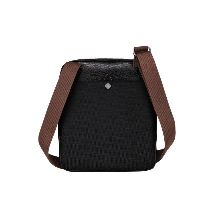 Longchamp L Vászon Crossbody Táska Fekete | 067351JWI