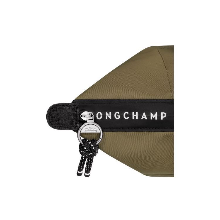 Longchamp Long Recycled canvas Válltáskák Khaki | 627510QNB