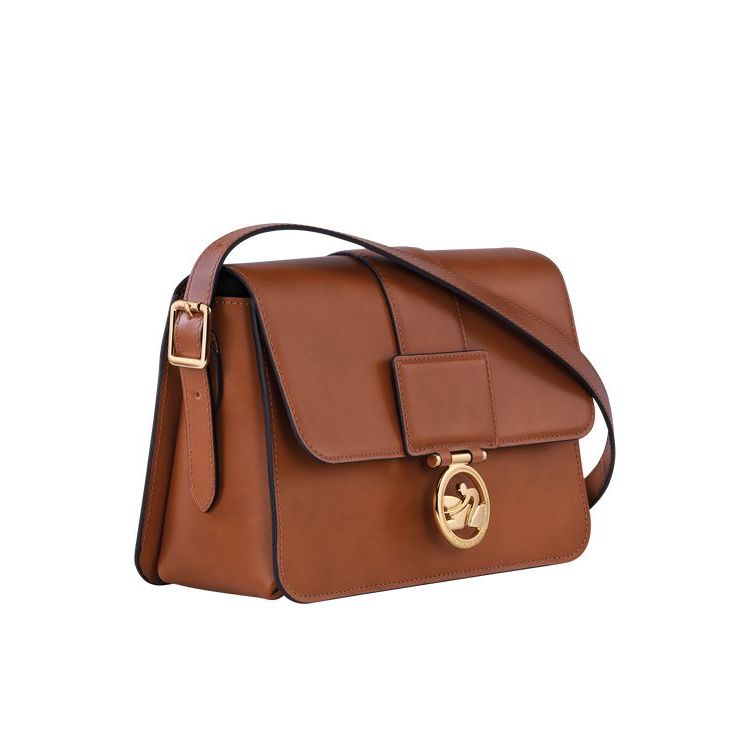 Longchamp M Bőr Crossbody Táska Barna | 548120HVZ