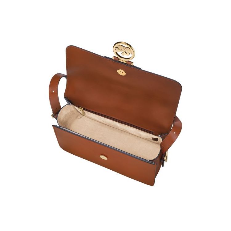 Longchamp M Bőr Crossbody Táska Barna | 548120HVZ