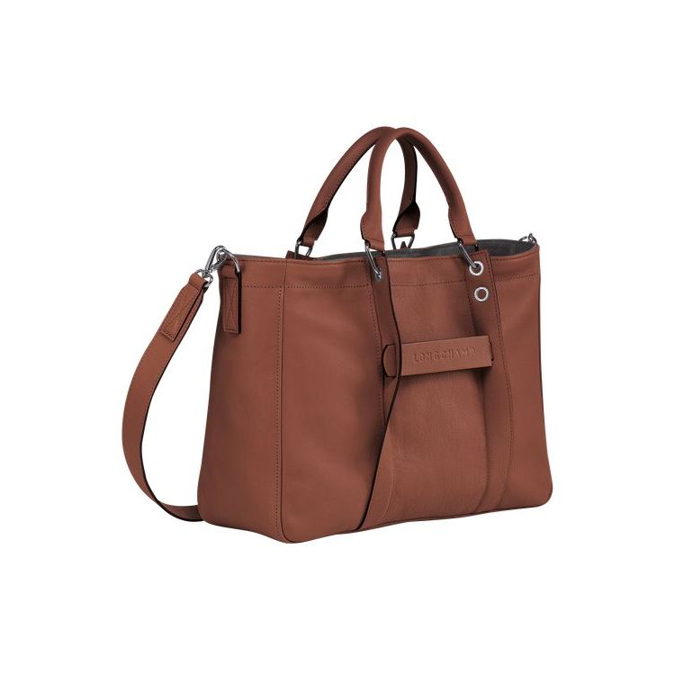 Longchamp M Bőr Kézitáska Barna | 651807UKV