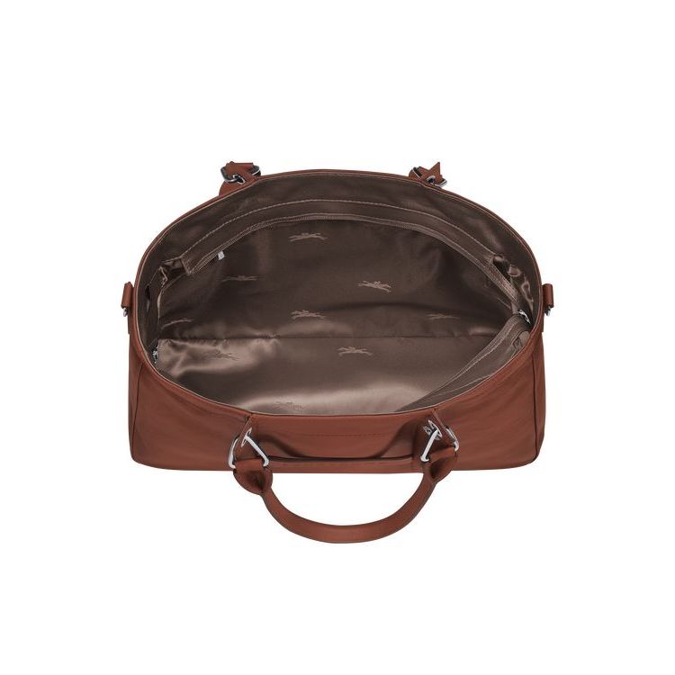 Longchamp M Bőr Kézitáska Barna | 651807UKV