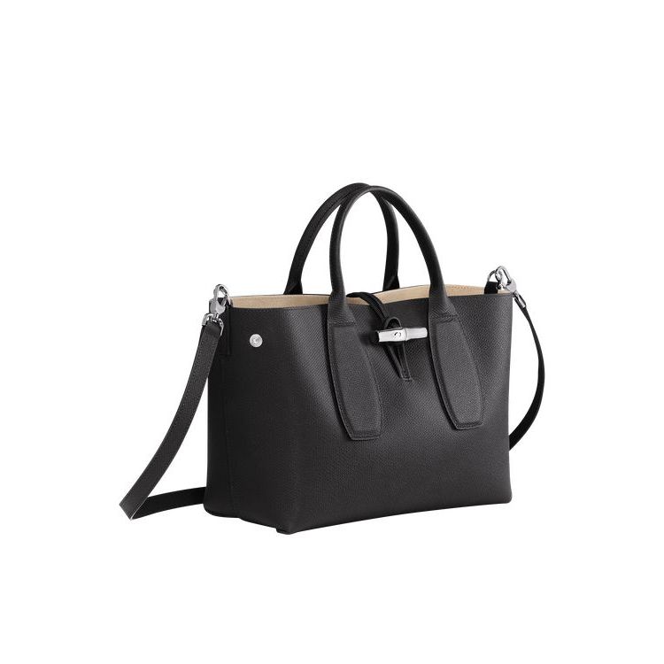 Longchamp M Bőr Kézitáska Fekete | 365279ZAH