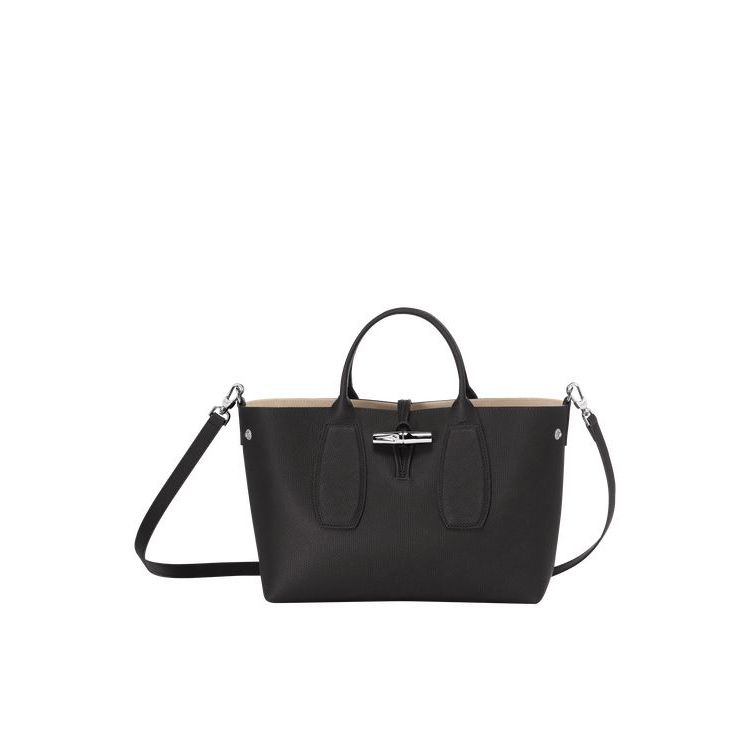 Longchamp M Bőr Kézitáska Fekete | 365279ZAH