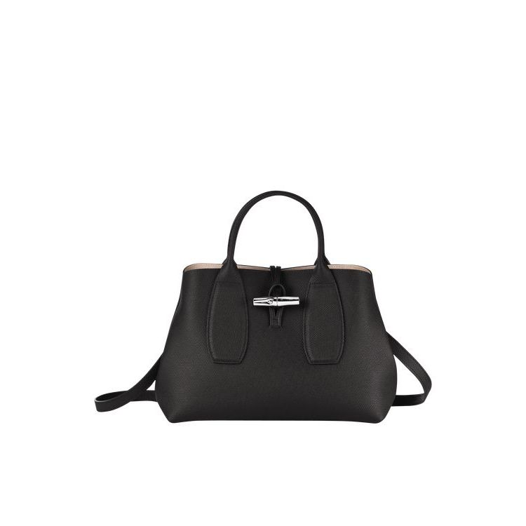 Longchamp M Bőr Kézitáska Fekete | 365279ZAH